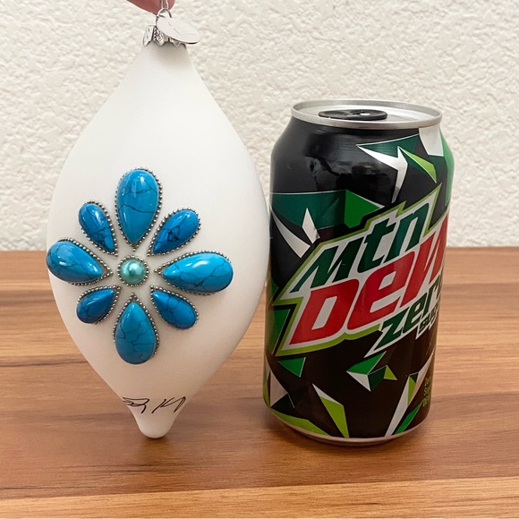 ST. JUDE Research Hospital Handblown Glass Faux Turquoise Christmas Ornament - Picture 8 of 12